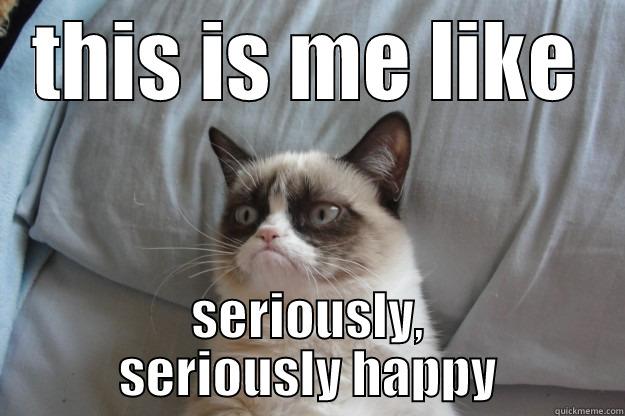 THIS IS ME LIKE SERIOUSLY, SERIOUSLY HAPPY Grumpy Cat