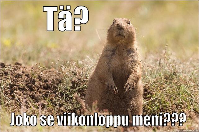 TÄ?            JOKO SE VIIKONLOPPU MENI??? Misc