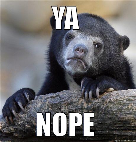 YA NOPE Confession Bear