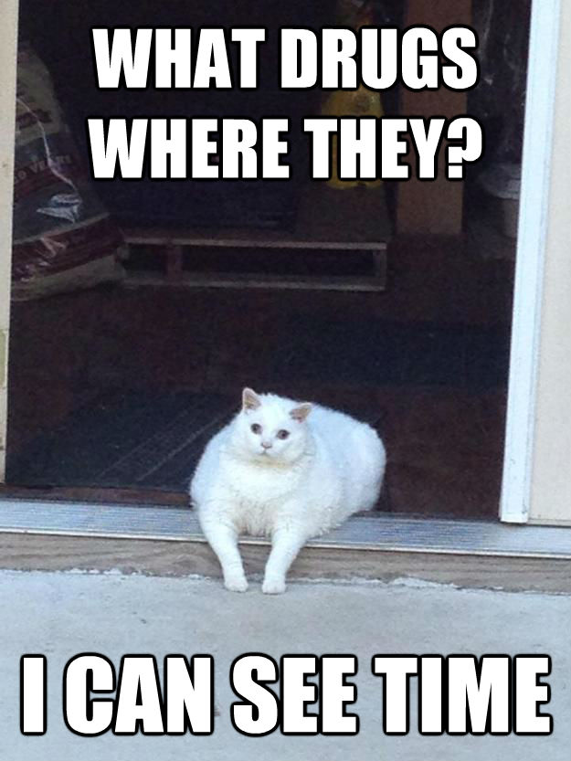 WHAT DRUGS WHERE THEY? I CAN SEE TIME  untitled meme