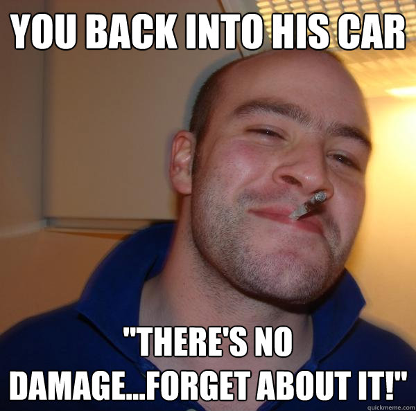 You back into his car 