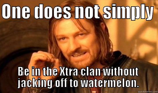 ONE DOES NOT SIMPLY  BE IN THE XTRA CLAN WITHOUT JACKING OFF TO WATERMELON. Boromir