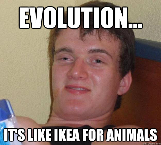 Evolution... IT's like Ikea for animals  10 Guy