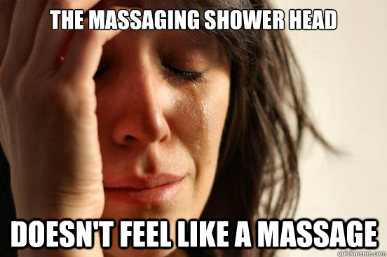 the massaging shower head doesn't feel like a massage  First World Problems