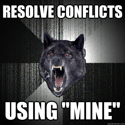 resolve conflicts using 