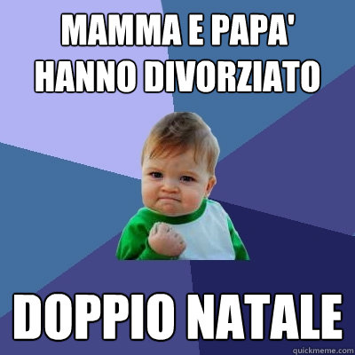 mamma e papa' hanno divorziato doppio natale  Success Kid