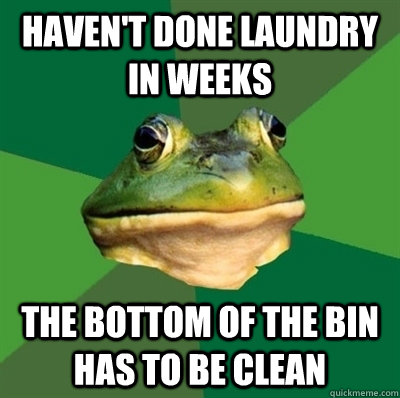 Haven't done laundry in weeks The bottom of the bin has to be clean   