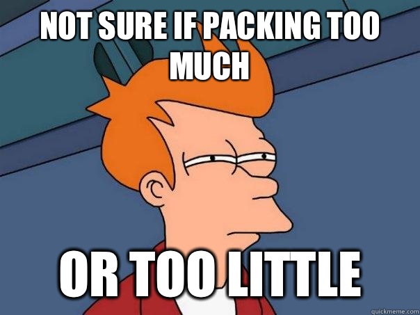 Not sure if packing too much Or too little - Not sure if packing too much Or too little  Futurama Fry