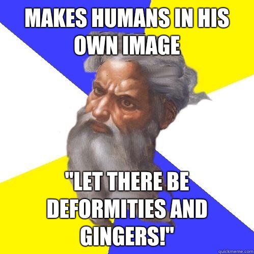 Makes humans in his own image 