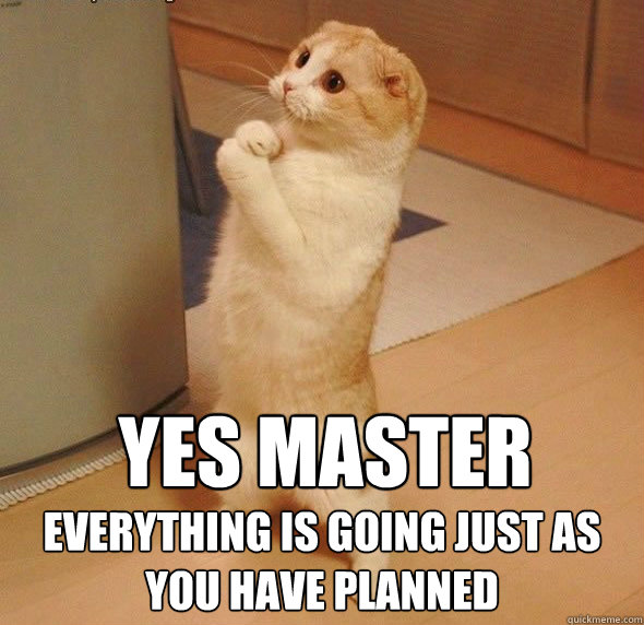yes master everything is going just as you have planned Caption 3 goes here  