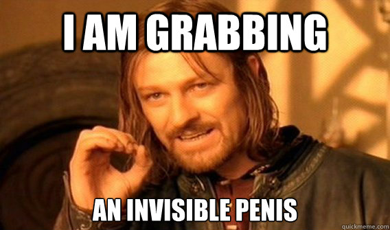 I am grabbing an invisible penis  One does not simply beat skyrim