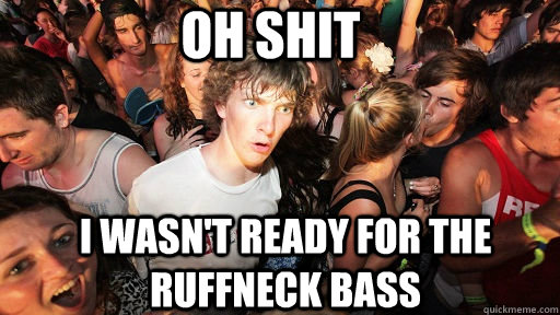 Oh shit i wasn't ready for the ruffneck bass  Sudden Clarity Clarence