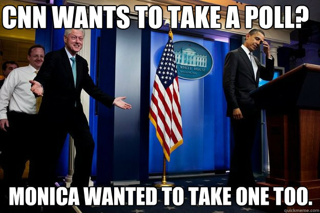 CNN wants to take a poll? Monica wanted to take one too.  Inappropriate Timing Bill Clinton