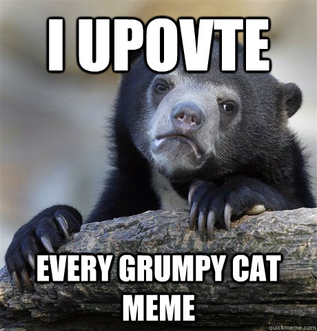 I upovte every grumpy cat meme  Confession Bear