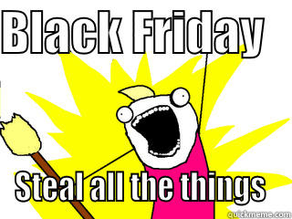 BLACK FRIDAY    STEAL ALL THE THINGS  All The Things