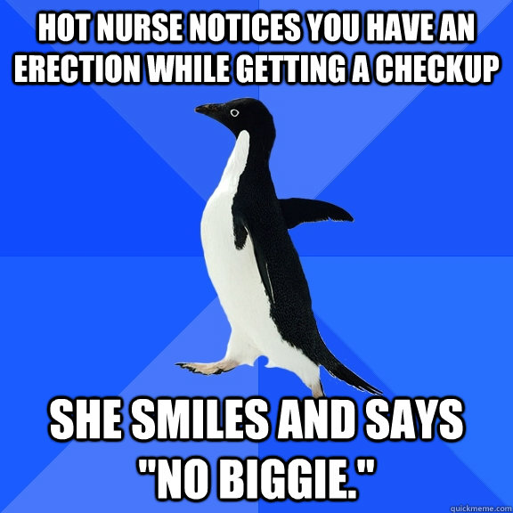 Hot nurse notices you have an erection while getting a checkup She smiles and says 