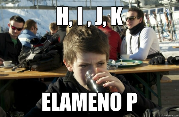 H, I , J, K  elameno P - H, I , J, K  elameno P  Lazy Elementary School Kid