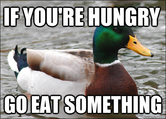 If you're hungry go eat something - If you're hungry go eat something  Actual Advice Mallard