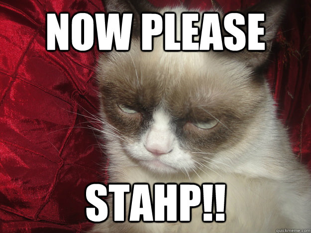 now please stahp!! - now please stahp!!  Are You Kidding Grumpy Cat