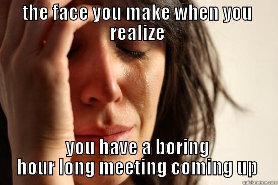 THE FACE YOU MAKE WHEN YOU REALIZE YOU HAVE A BORING HOUR LONG MEETING COMING UP First World Problems