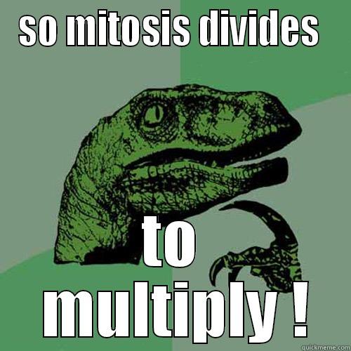 SO MITOSIS DIVIDES  TO  MULTIPLY ! Philosoraptor