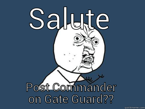SALUTE POST COMMANDER ON GATE GUARD?? Y U No