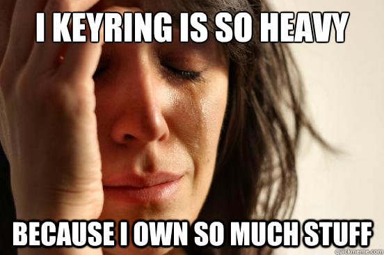 I keyring is so heavy Because I own so much stuff  First World Problems