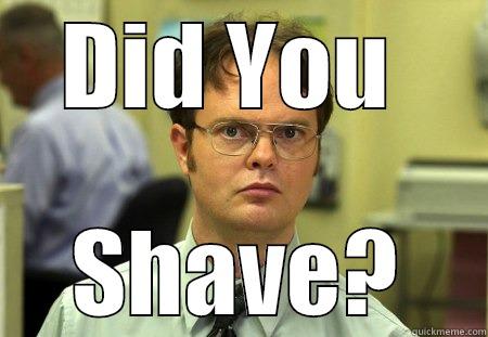 You shaved? - DID YOU  SHAVE? Schrute