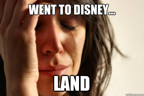Went to disney... land  First World Problems