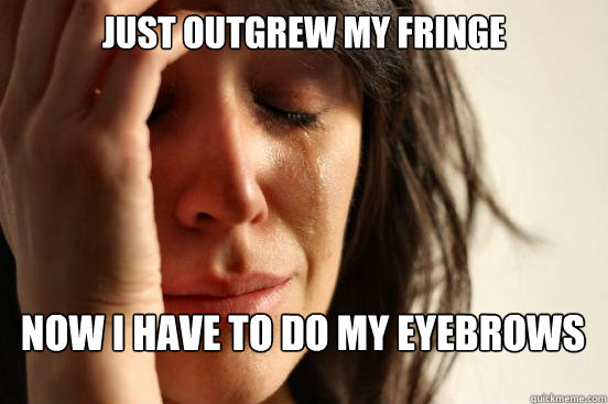 JUST OUTGREW MY FRINGE NOW I HAVE TO DO MY EYEBROWS Caption 3 goes here  First World Problems