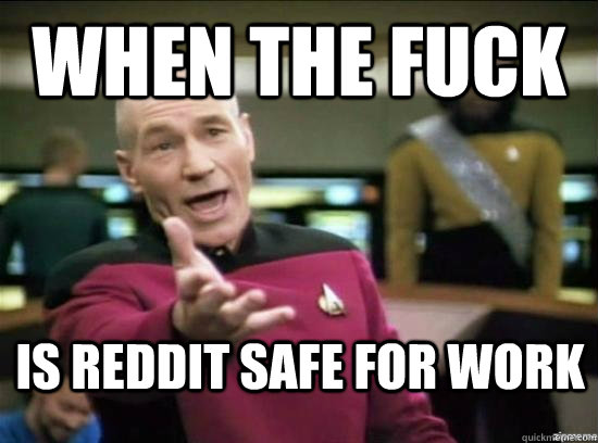 when the fuck is reddit safe for work  Annoyed Picard HD
