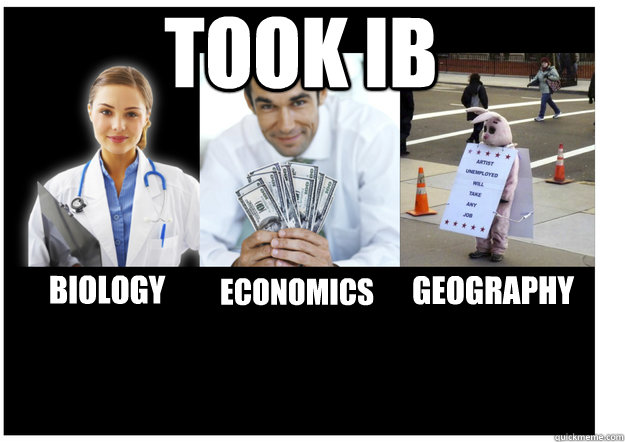 Took IB Economics Biology Geography - Took IB Economics Biology Geography  The IB classes