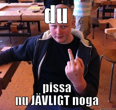 DU PISSA NU JÄVLIGT NOGA Misc