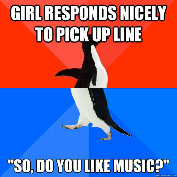 Girl responds nicely to pick up line 