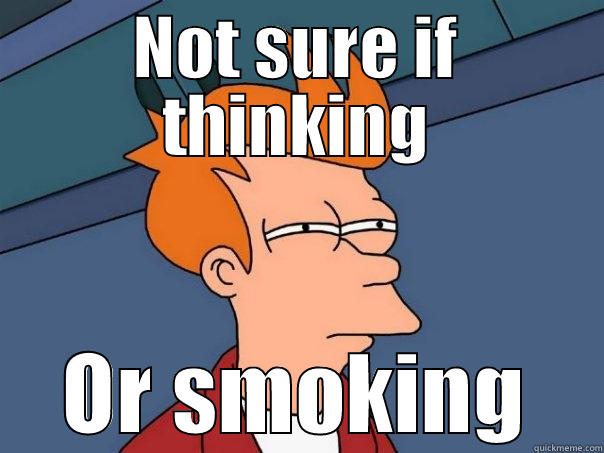 NOT SURE IF THINKING OR SMOKING Futurama Fry
