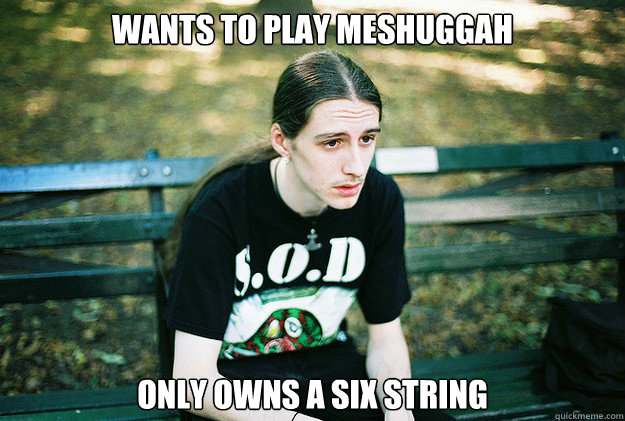 Wants to play meshuggah only owns a six string  First World Metal Problems