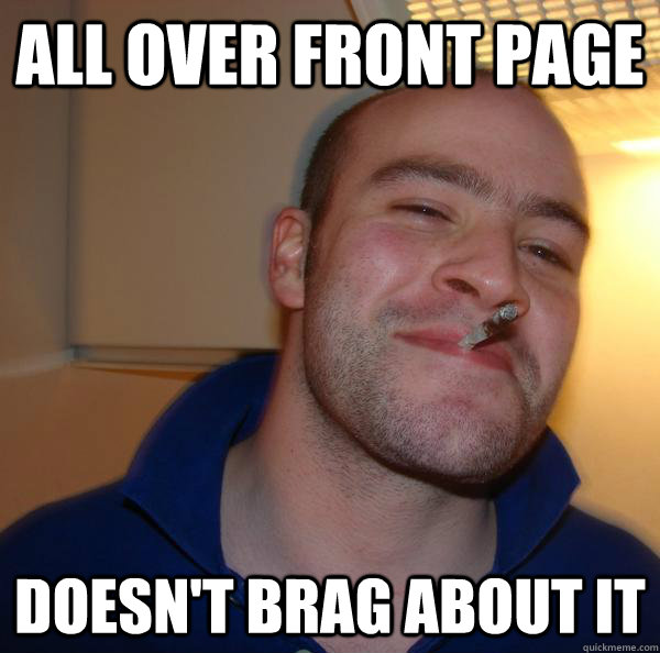 all over front page doesn't brag about it - all over front page doesn't brag about it  Misc