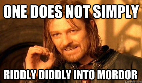 ONE DOES NOT SIMPLY RIDDLY DIDDLY INTO MORDOR  One Does Not Simply