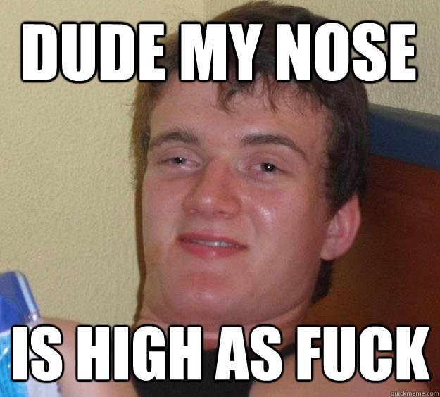 dude my nose is high as fuck
  10 Guy