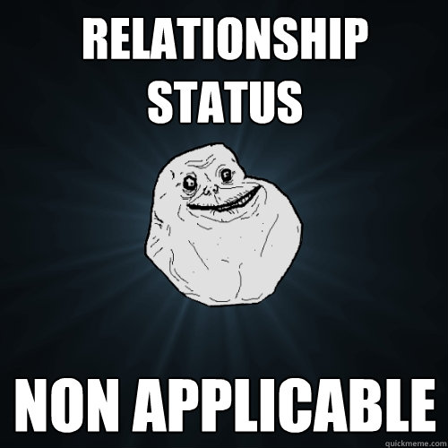 Relationship status non applicable  Forever Alone