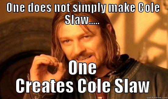 ONE DOES NOT SIMPLY MAKE COLE SLAW.....  ONE CREATES COLE SLAW Boromir