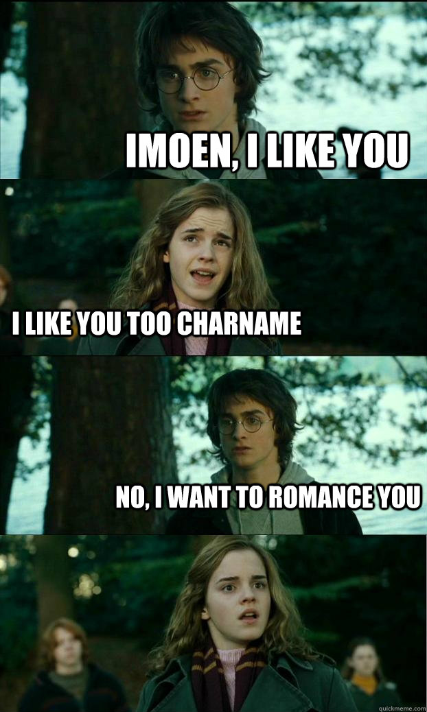 Imoen, I like you I like you too charname No, I want to romance you - Horny ...