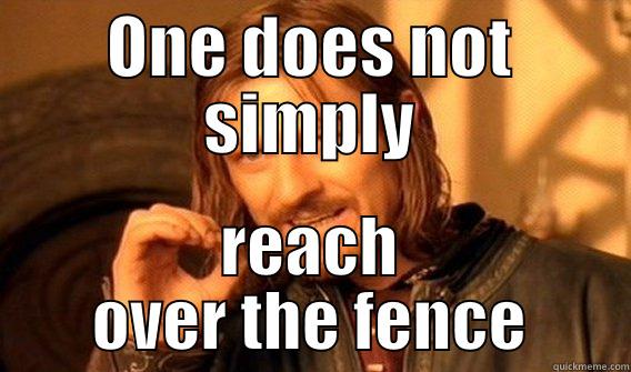 reach over the screen - ONE DOES NOT SIMPLY REACH OVER THE FENCE One Does Not Simply