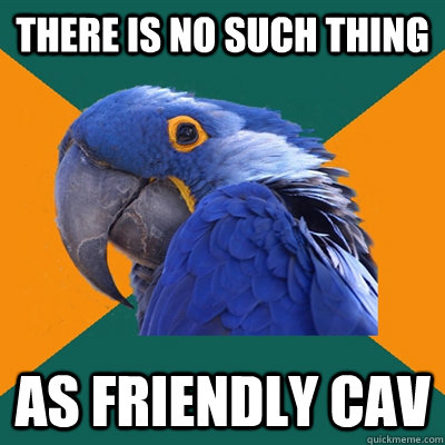there is no such thing as friendly cav  Paranoid Parrot
