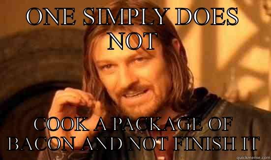 ONE SIMPLY DOES NOT COOK A PACKAGE OF BACON AND NOT FINISH IT Boromir
