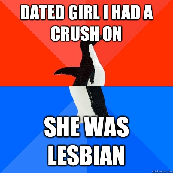 Dated girl I had a crush on She was lesbian  Socially Awesome Awkward Penguin