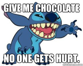 Give me Chocolate No One Gets Hurt. - Give me Chocolate No One Gets Hurt.  Awkward Stitch