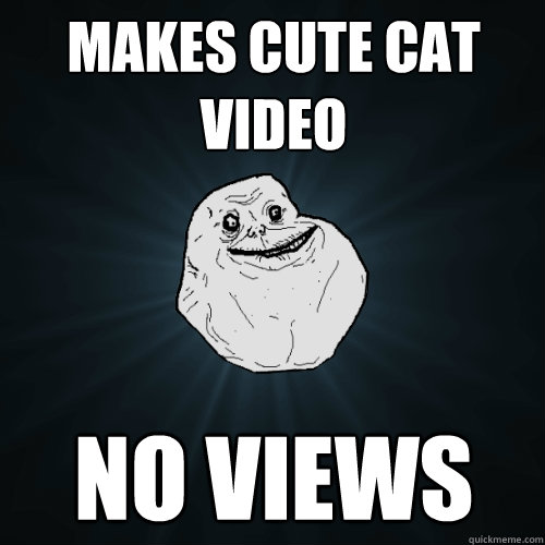 Makes cute cat video No views  Forever Alone
