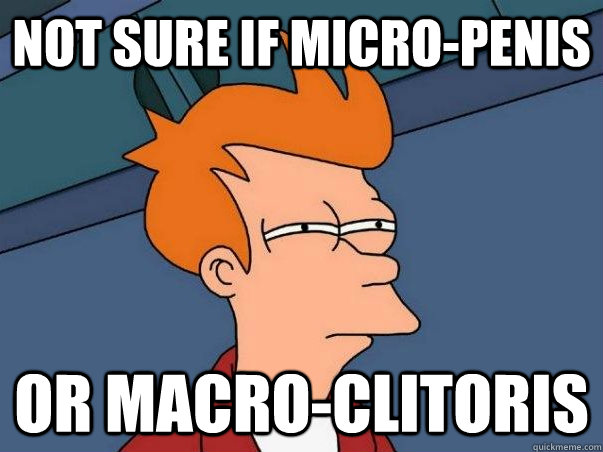 Not sure if micro-penis or macro-clitoris  Futurama Fry Beyonce