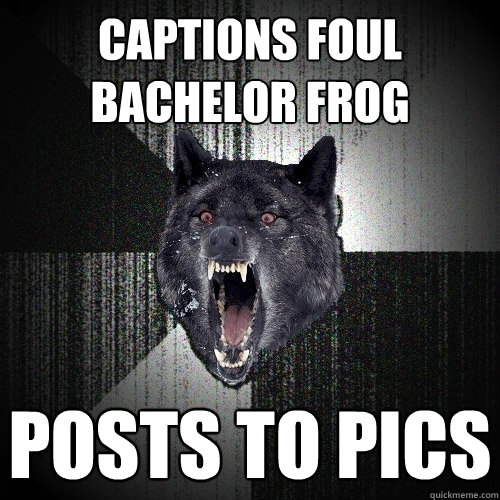 captions FOUL BACHELOR FROG POSTS TO PICS  Insanity Wolf